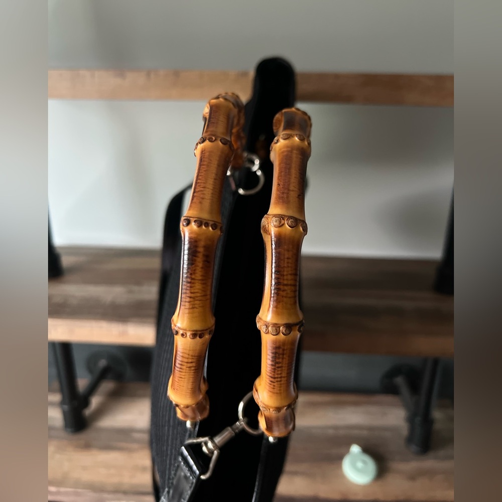 GUCCI Bamboo Black Tom Ford Tote Silver Hardware - Picture 2 of 8